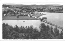SA1650 - View of Shaker bridge and Mascoma Lake. Identified on the front., Winterthur Shaker Photograph and Post Card Collection 1851 to 1921c